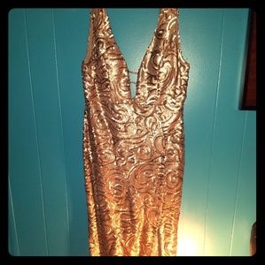 Beautiful Brown Sequined Long Dress